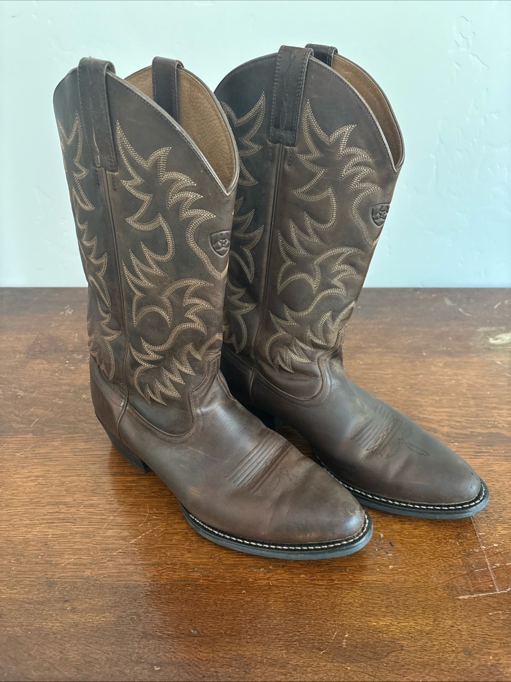 Ariat Heritage R Toe Western Cowboy Boots Men’s 11.5 D Distressed Brown 10002204